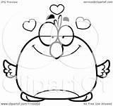 Pudgy Infatuated Bird Clipart Cartoon Chick Chubby Rooster Outlined Coloring Vector Cory Thoman Royalty sketch template