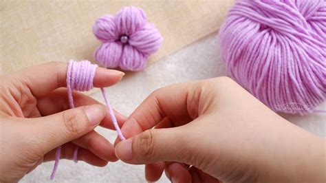 woolen flower making  beginners  hand diy flower  yarn