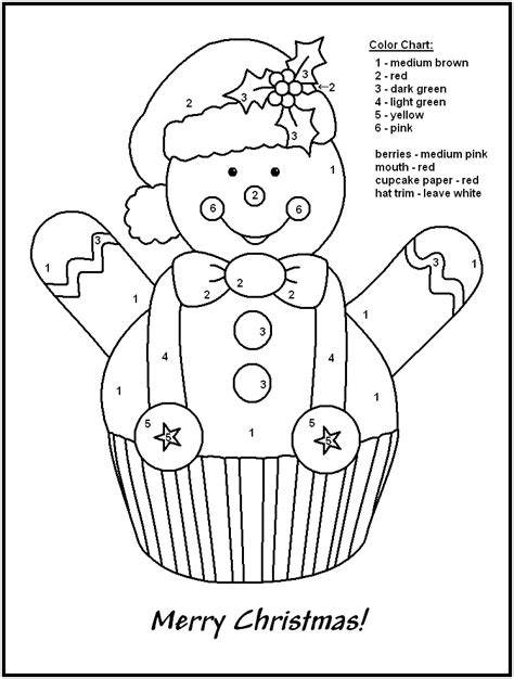 color  number christmas gingerbread coloring page coloring home