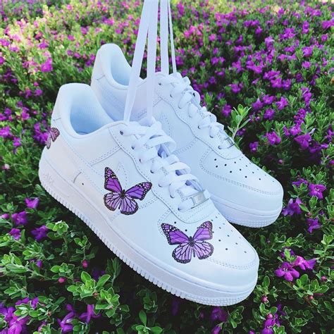 custom nike af shoes  beautiful colorful butterflies handmade  love  nike shoes