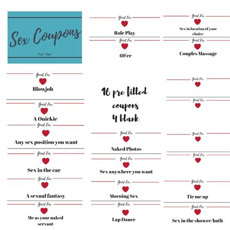 Sex Coupons For Him Valentines Naughty Coupons Naughty T Etsy