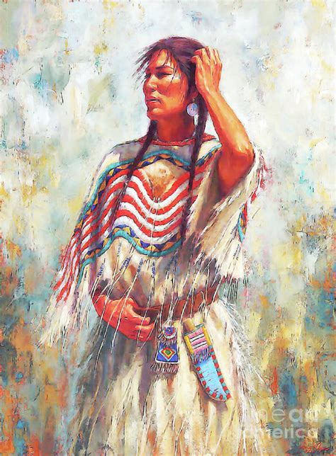 Native American Beautiful Girl Pocahontas Digital Art By
