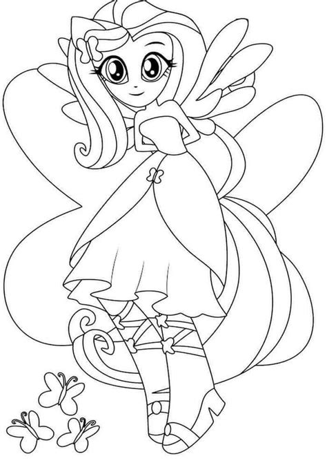 fluttershy   pony equestria girls coloring page