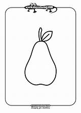 Pear Coloring Fruits Easy Pages sketch template