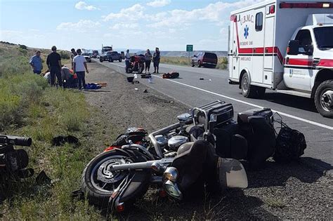 men hospitalized  motorcycles crash deseret news