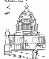 Capitol Building Places Coloring Pages Historic Kids Landmarks Washington Dc Colouring Drawing Printable Patriotic Sheets Around Print States United Color sketch template