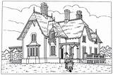 Coloring Villa Victorian Pages House Cottage Houses Book Printable English Homes Style Architect Gervase Wheeler Choose Board sketch template