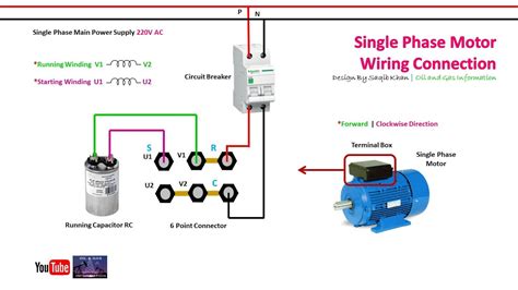 single phase capacitor start induction motor connection wiring diagram