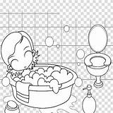 Bathroom Coloring Bathing Clipart Kids Drawing Child Transparent Background Hiclipart sketch template
