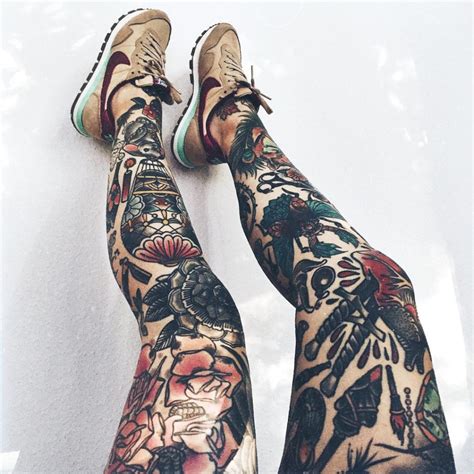 amazing leg sleeve tattoos females sheideas