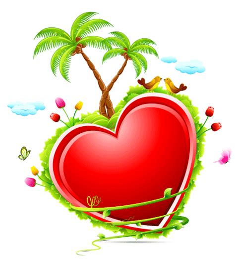 Tropical Heart Symbols And Emoticons