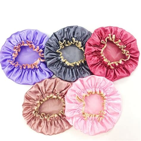 buy 1pc lovely thick women shower satin hats colorful