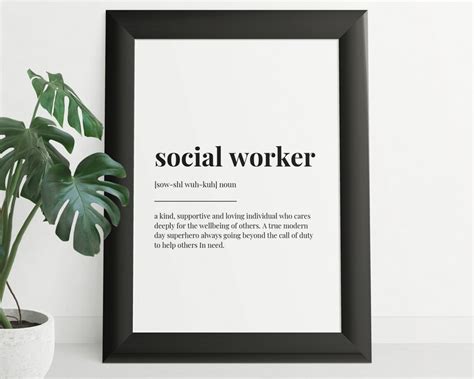 social worker definition print wall art print definition etsy uk