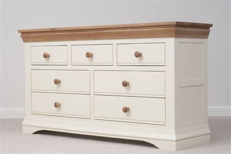 country cottage painted funiture bedroom cream wide chest unit oak
