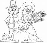 Kolorowanki Listopad Pilgrim Pilgrims Pumpkins sketch template