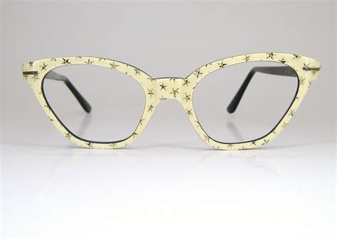 vintage 40s cat eye with stars sunglasses or eyeglasses frame