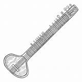 Sitar Clip Vector Illustrations Musical Instrument Videos sketch template