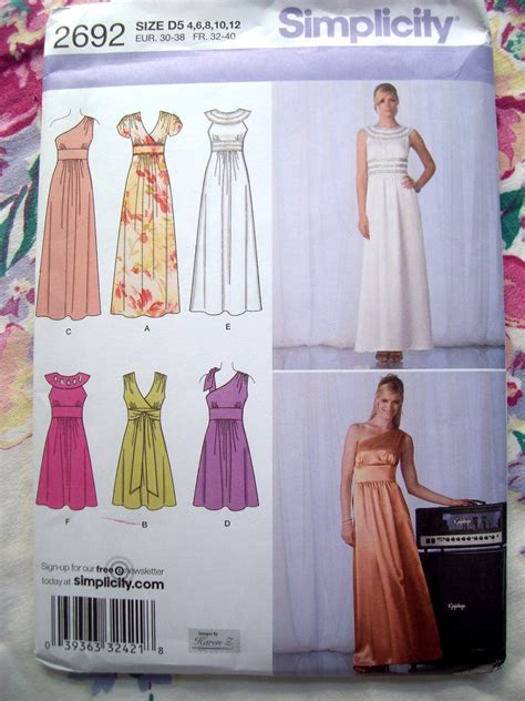 Simplicity Pattern 2692 Uncut Special Occasion Formal Dress Size 4 6