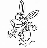 Hopping Coloring Bunny Carrots Bring Walking Pages sketch template