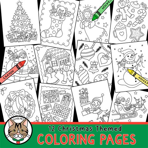 christmas coloring pages  preschool kindergarten  grade