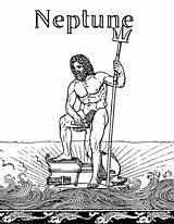 Neptune Poseidon sketch template