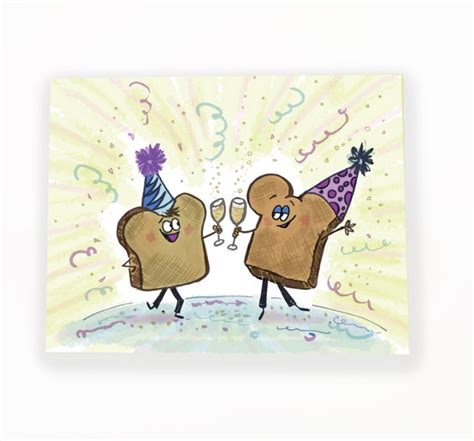New Years Card Toasts Toasting The New Year Champagne Toast
