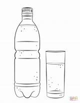 Water Bottle Coloring Glass Colouring Drinks Pages Clipart Printable Template Hot Cliparts Sketch sketch template