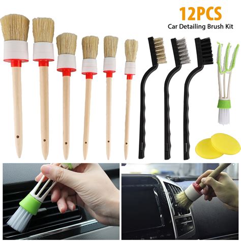 eeekit  pieces auto detailing brush set  cleaning wheels interior exterior leather car