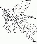Pony Celestia Luna Titanosaur Majestic Unicorn Albanysinsanity Coloringhome sketch template