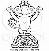 Monkey Proboscis Clipart Bananas Outlined Standing Cartoon Thoman Cory Coloring Vector 2021 sketch template