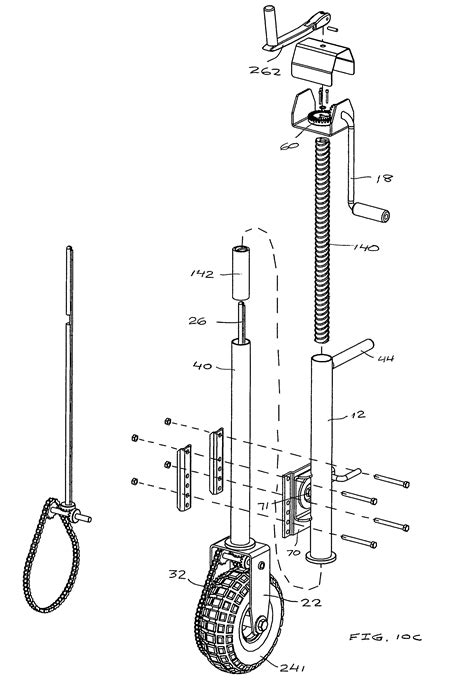 patent  powered maneuverable  retractable trailer jack device google patents