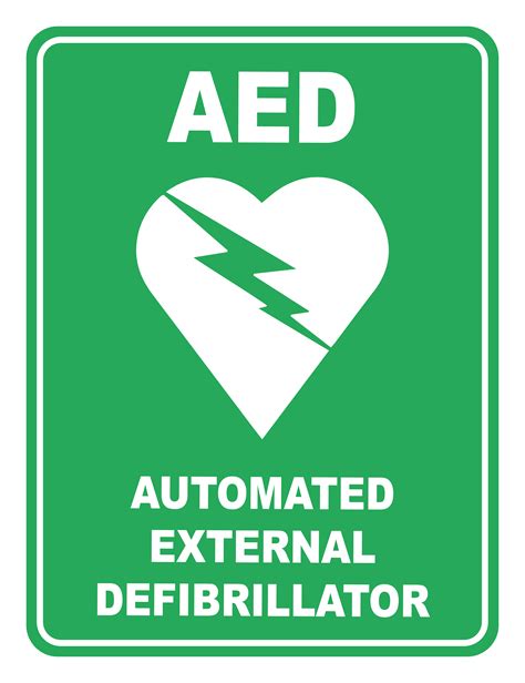 aed automated external defibrillator emergency safety sign safety signs warehouse