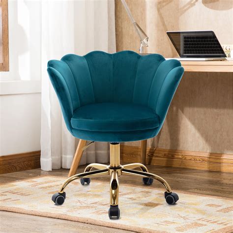 vanity makeup chair  wheels modern swivel velvet armchair
