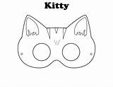 Masks Halloween Coloring Pages Mask Cat Printable Kitty Kids Face Craft Drawing Templates Color Print Animal Maske Pj Drawings sketch template
