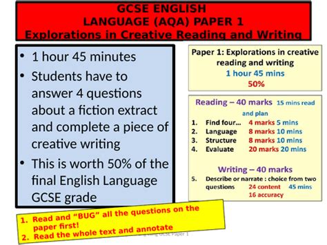 language paper  section  aqa gcse creative writing teaching resources