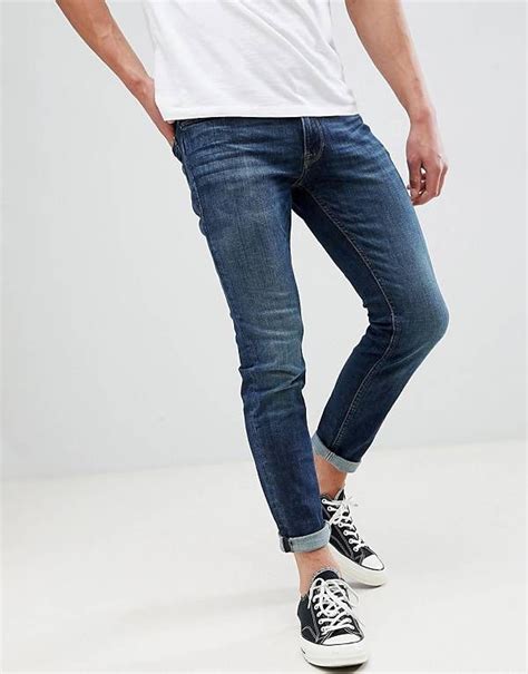 jack jones skinny fit turn  blue denim jeans herren mode blaue jeans herren outfit