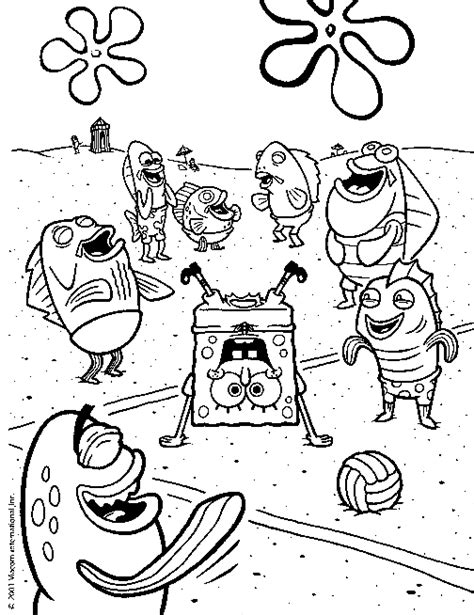 residents of bikini bottom coloring pages cartoon