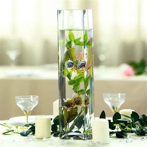 6 Clear 18 Tall Glass Square Vases Wedding Party Event