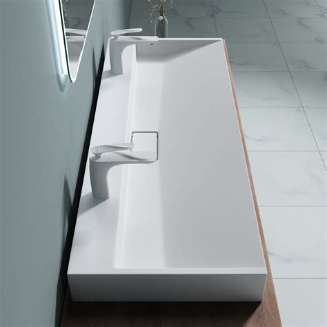 lavabo double avec bonde vasque  poser ou suspendu blanc mat