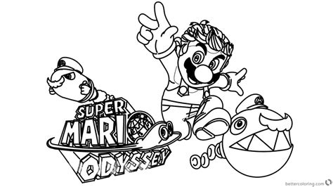 funny super mario odyssey coloring pages clipart  printable