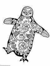 Penguin Coloring Pages Doodle Penguins Printable Animal Zentangle Book Printables Kids Party Without Cat Choose Board sketch template
