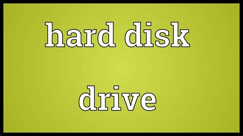 hard disk drive meaning youtube