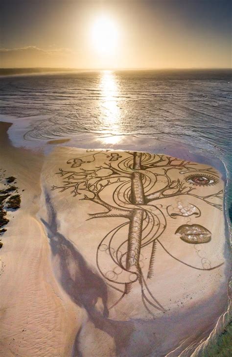 Sand Artist Breatheablueocean Uses Geelong Surf Coast Beaches For