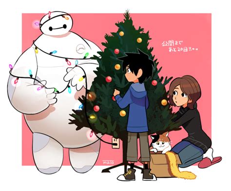 Hiro Aunt Cass Baymax And Mochi Big Hero 6 Fan Art 39284846 Fanpop