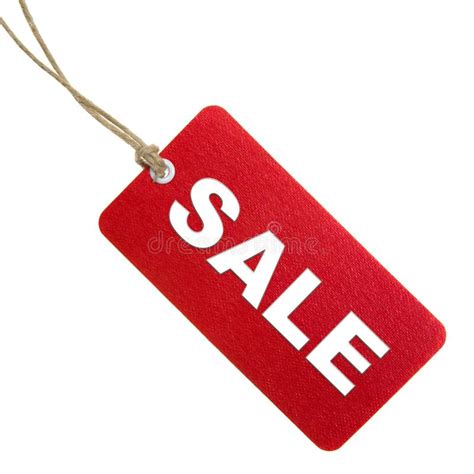 red sale tag stock image image  attached hanging gift