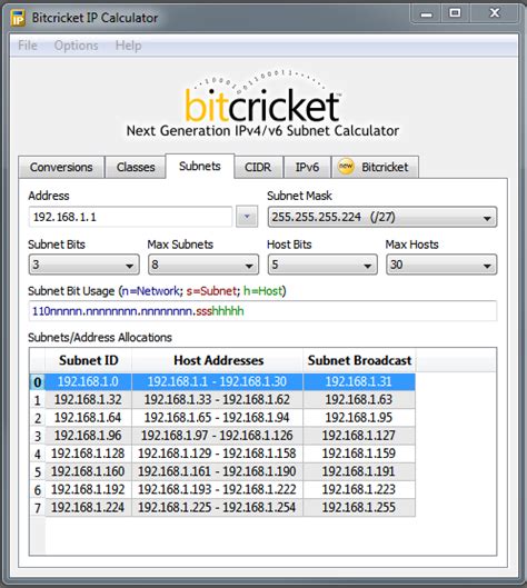 bitcricket ip calculator  generation ipvv subnet calculator wisp tools las mejores