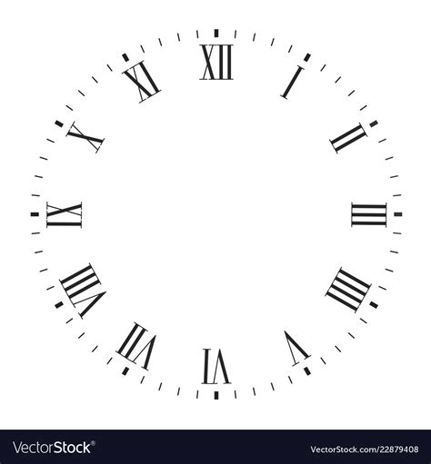 Clock Face Blank With Roman Numerals Royalty Free Vector