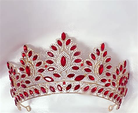 ruby red crystal crown victorian crown royalty crown red etsy australia