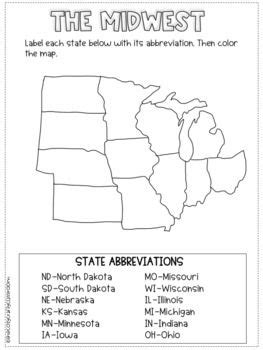 map   united states  names  abbreviations