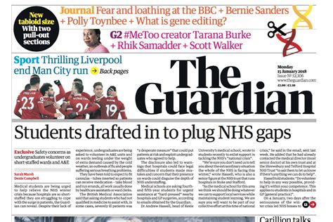 guardian unveils  tabloid format campaign